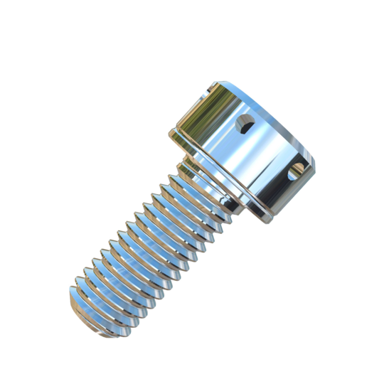 Titanium M5-0.8 Pitch X 12mm Socket Head Allied Titanium Machine Screw with drilled head for safety wire